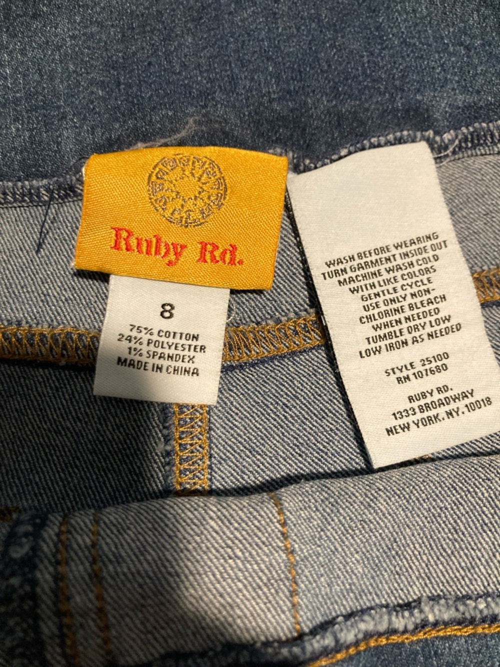 Ruby Rd. Dark Blue Cropped Stretch Denim Jeans (Item No. R23) - Picture 2 of 10